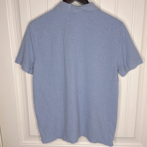 Banana Republic Large Slim Fit Pique Blue Heather short sleeve Polo - Picture 3 of 4